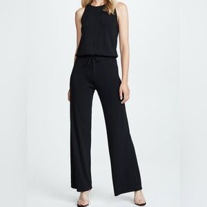 Theory Midrelle Jumpsuit Sleeveless Tank Black Lustrate Romper Luxury Small
